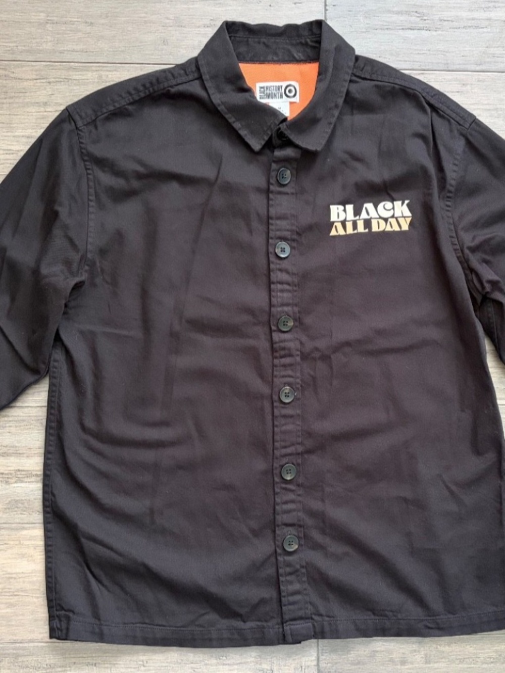 Target "Black All Day Everyday" Shirt Jacket MD Long Sleeve Heavyweigh Button Up